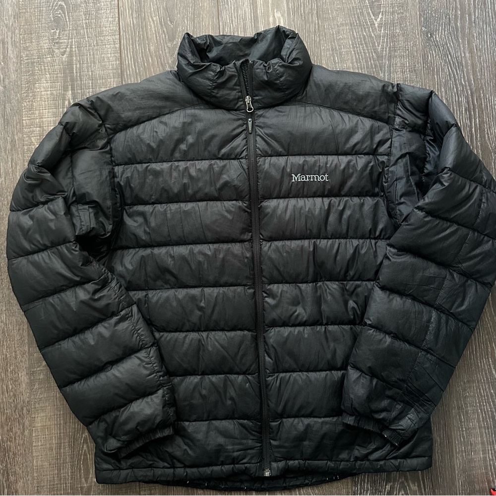 Marmot black puffer coat size large